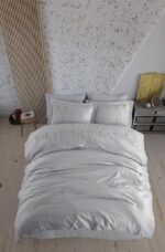 Çift Kişilik Poplin Premium Nakışlı Nev Diva Gri - Görsel 2