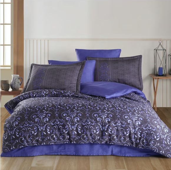 hobby-cift-kisilik-saten-nevresim-gris-mor-17072.jpg Çift Kişilik Saten Nev Gris Lila - Görsel 1