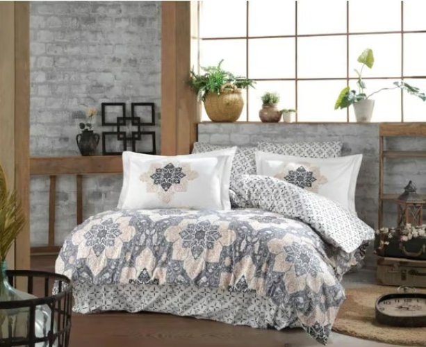 hobby-kingsize-poplin-nevresim-amanda-sari-17062.jpg Kingsize Poplin Nev Amanda Gri - Görsel 1