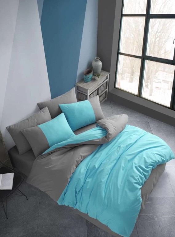 hobby-kingsize-poplin-nevresim-diamond-sari-17068.jpg Kingsize Poplin Nev Diamond Turkuaz - Görsel 1