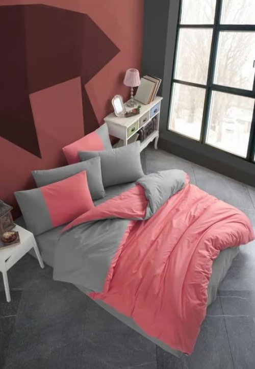 hobby-kingsize-poplin-nevresim-diamond-turkuaz-17069.jpg Kingsize Poplin Nev Diamond Koral - Görsel 1