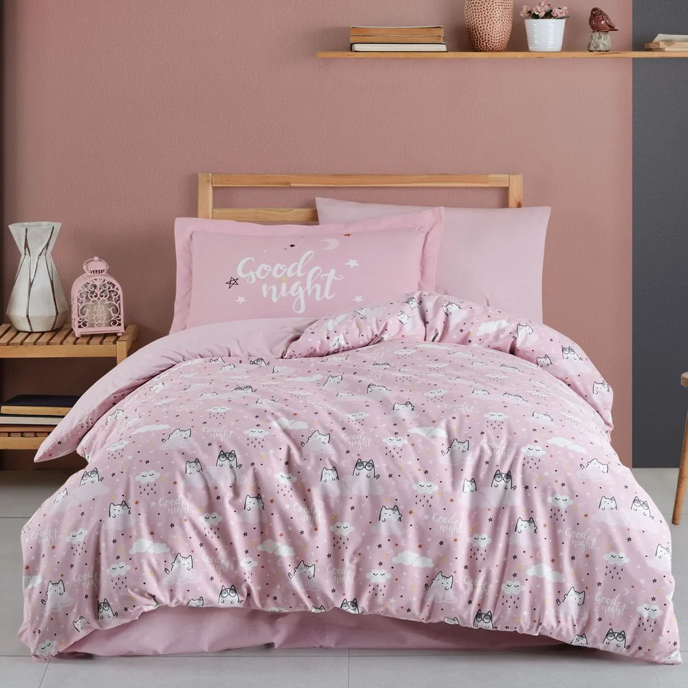 hobby-tek-kisilik-poplin-nevresim-takimi-penny-tas-16970.webp Tek Kişilik Poplin Nev Takımı Daisy Pembe - Görsel 1