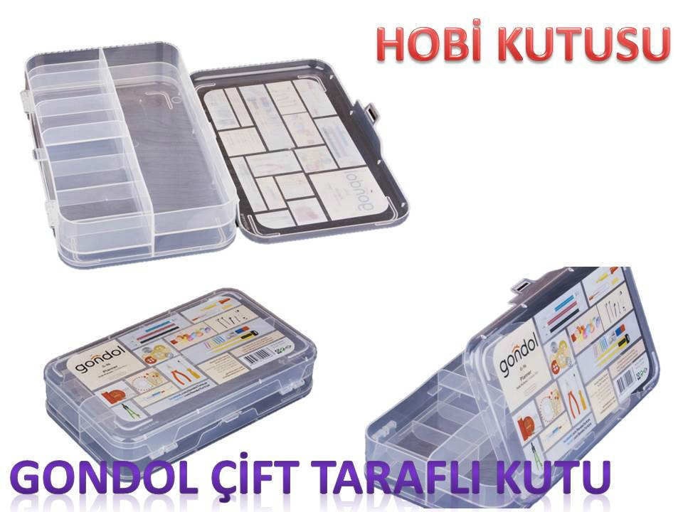 Gondol Hobi Kutusu Kapaklı Çift Taraflı Organizer Hobi Kutusu - İki Katlı - Görsel 1