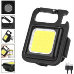 HS-37 Led Anahtarlıklı Cep Boy Cob Led Metal Kasa Mıknatıslı Şişe Açacağı Usbli Şarj Edilebilir El Feneri