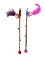 Karamel Sesli Toplu Tüylü Kedi Oltası 40-50 cm Renkli