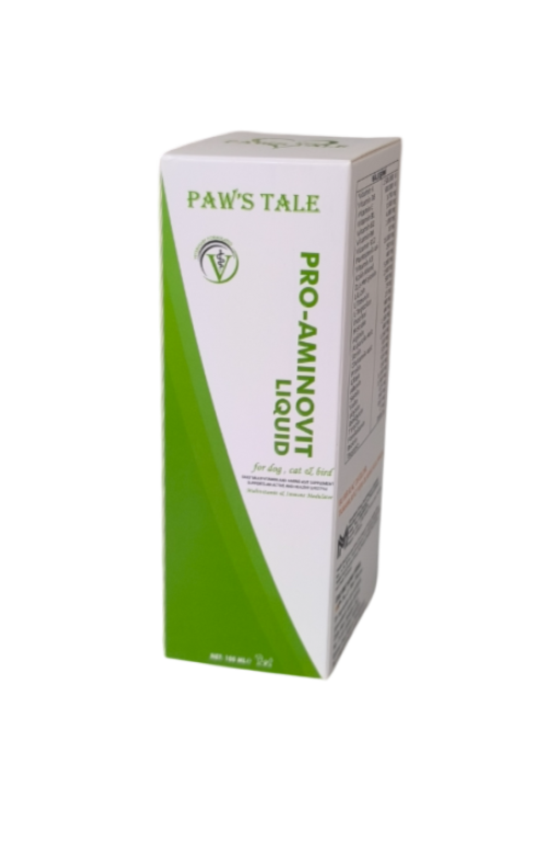 img-20251114-140734-photoroom.png Paws Tale Pro-Aminovit Kedi Köpek Kuş Vitamin + Aminoasit Sıvı Takviye 100 ml - Görsel 1