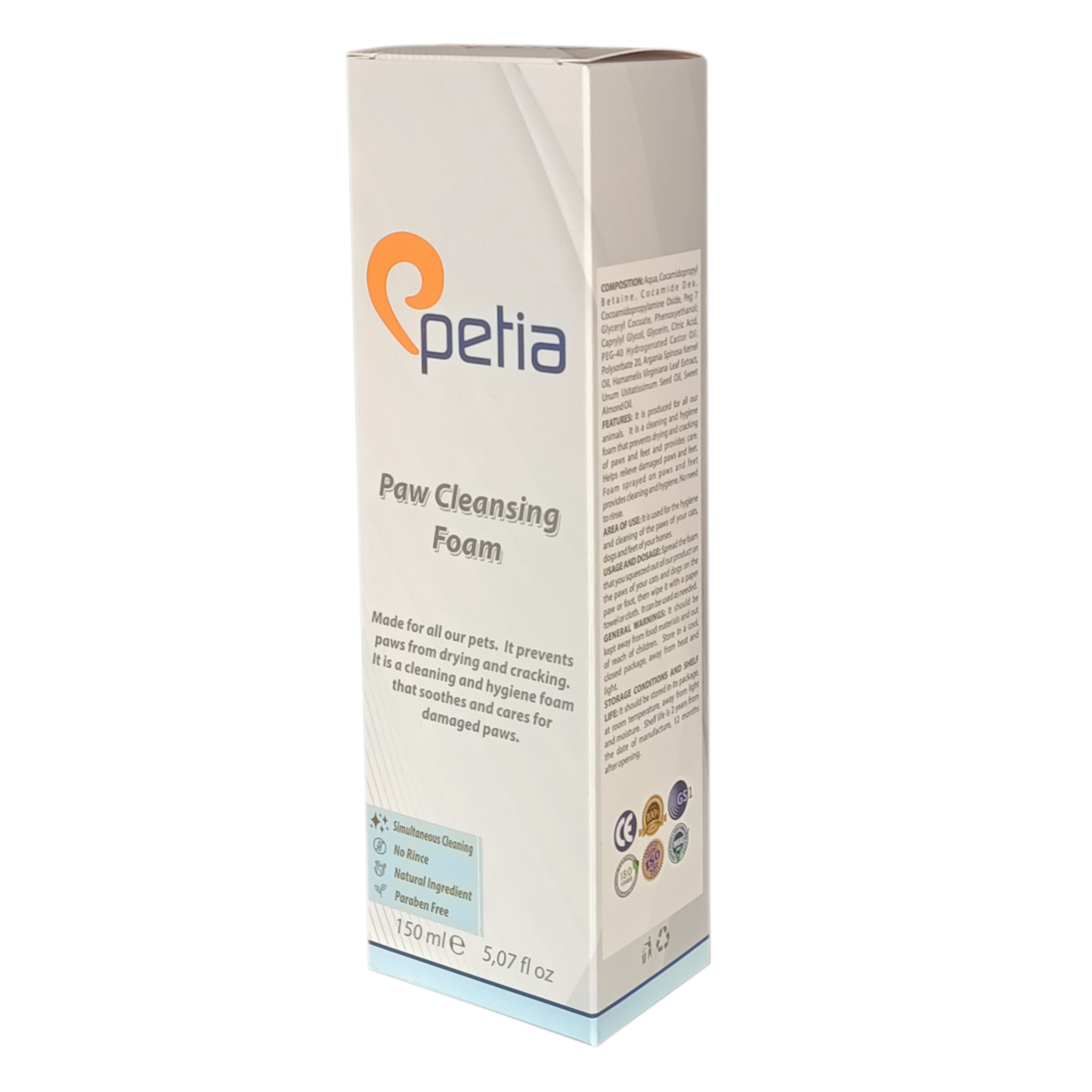 img20240124133620-jpg.jpg Petia Paw Cleansing Foam Doğal Kedi Köpek Pati Temizleme Köpüğü 150 ml - Görsel 1