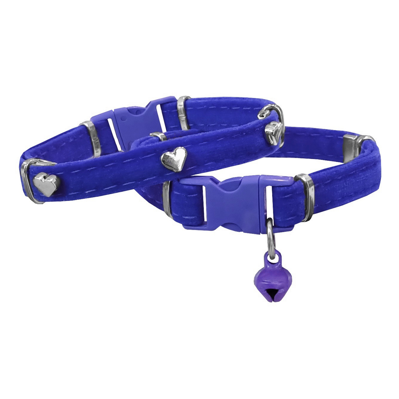 kalp-mavi3-png.png Kadife Kedi Boyun Tasması Kalpli 20-32 cm Mavi - Görsel 1