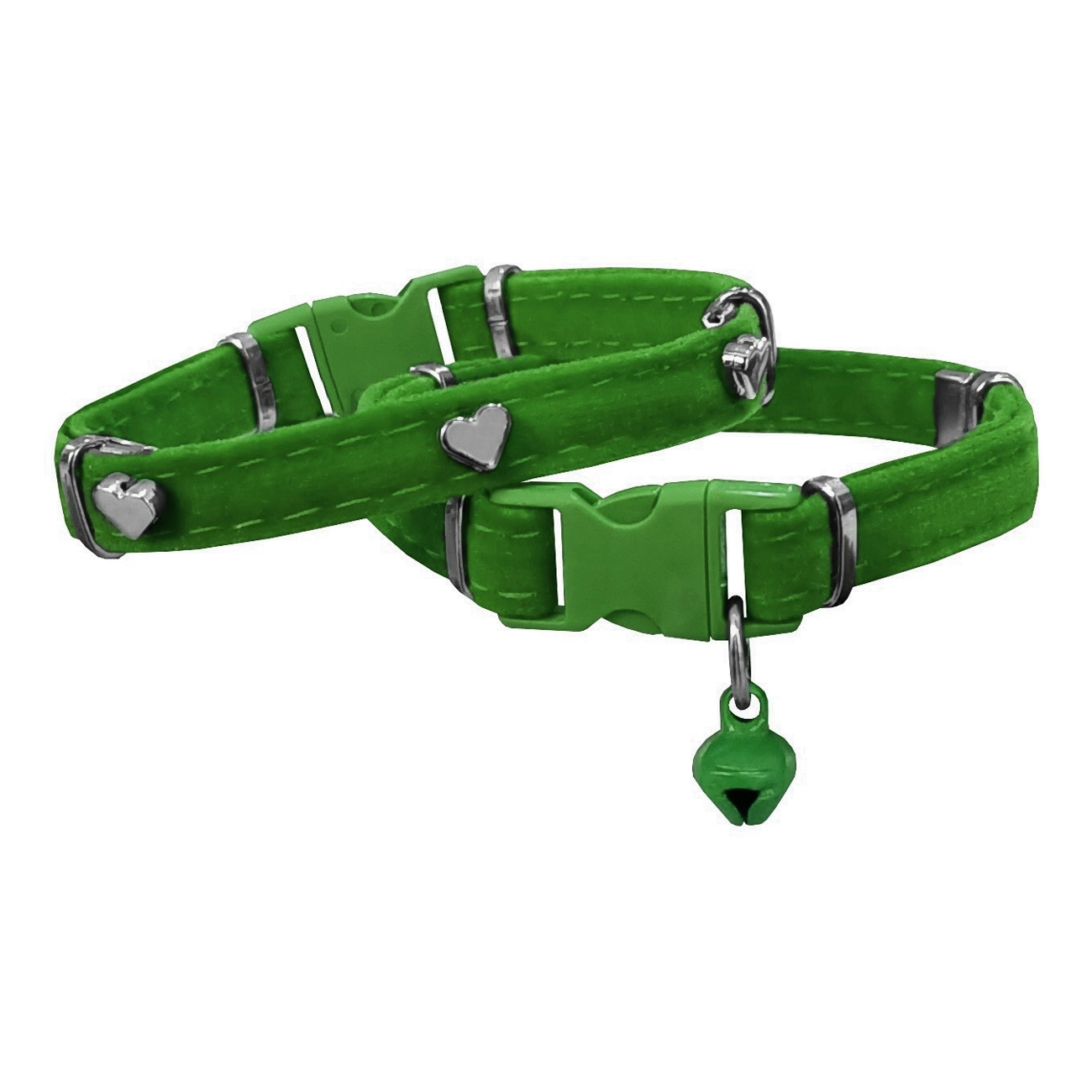 kalp-yesil-png.png Kadife Kedi Boyun Tasması Kalpli 20-32 cm Yeşil - Görsel 1