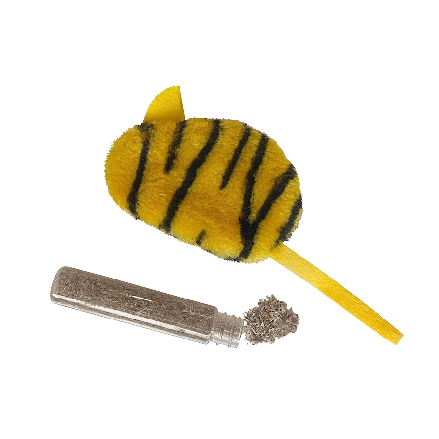 kaplan-pelus-jpg.jpg Kedi Oyuncağı Kaplan Desenli Peluş Fare 6-10-18 cm - Görsel 1