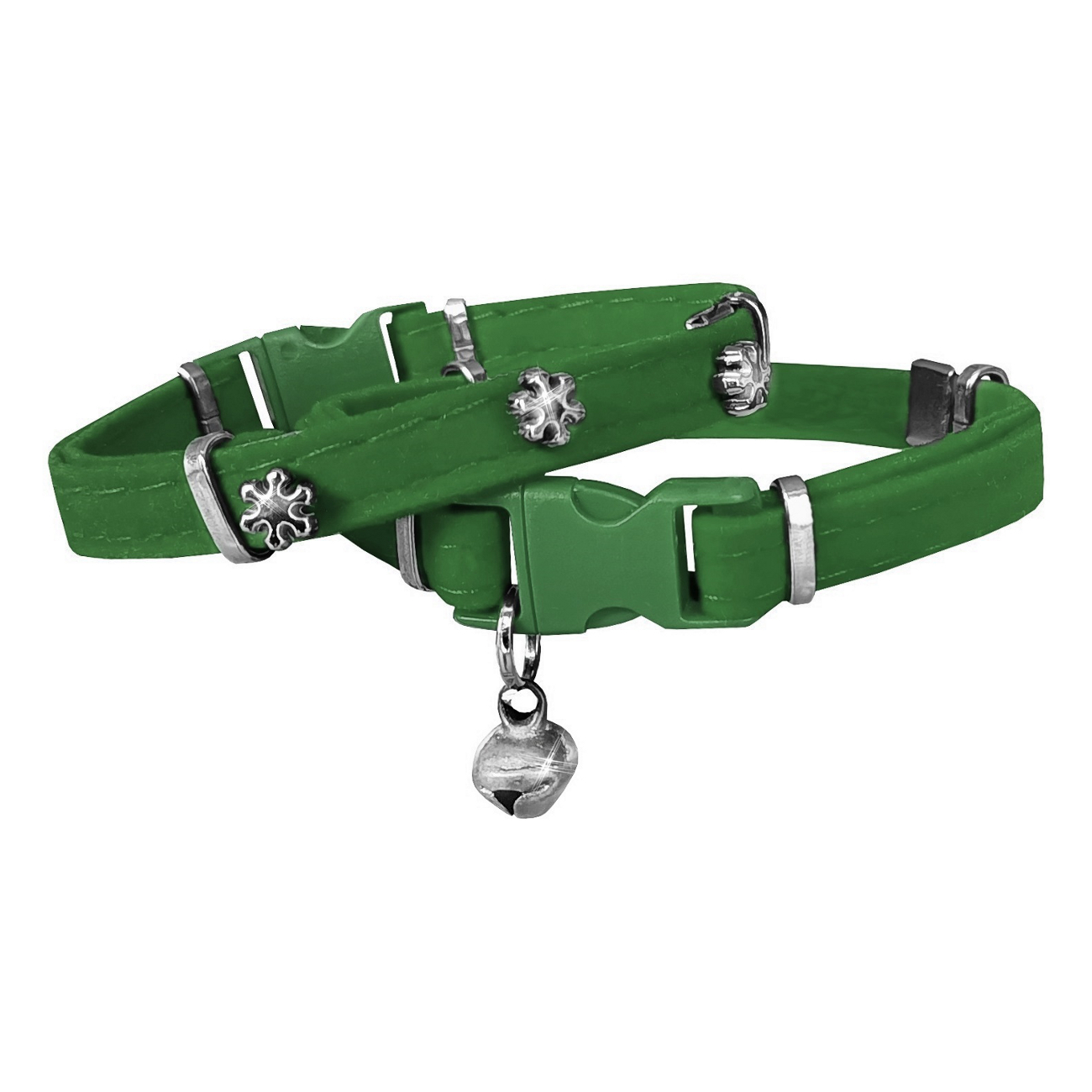 kar-yesil-png.png Kadife Kedi Boyun Tasması Kar Taneli 20-32 cm Yeşil - Görsel 1