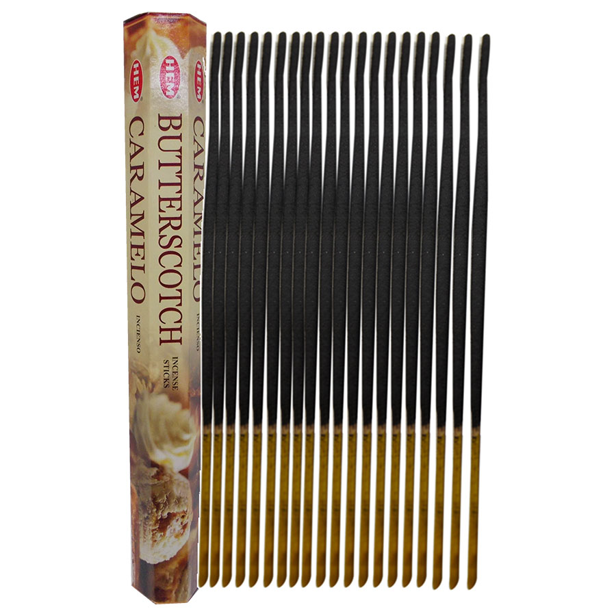 Karamela Tütsü - Butterscotch İncense Sticks - Hem Tütsü Karamela Kokulu 20 Çubuk Tütsü - Butterscotch - Görsel 1
