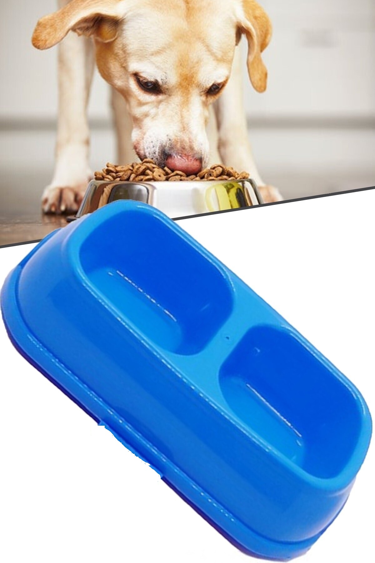 kedi-ko-3158-1.jpg Kedi - Köpek Ve Su Kabı 2 Bölmeli Büyük Boy - Görsel 1