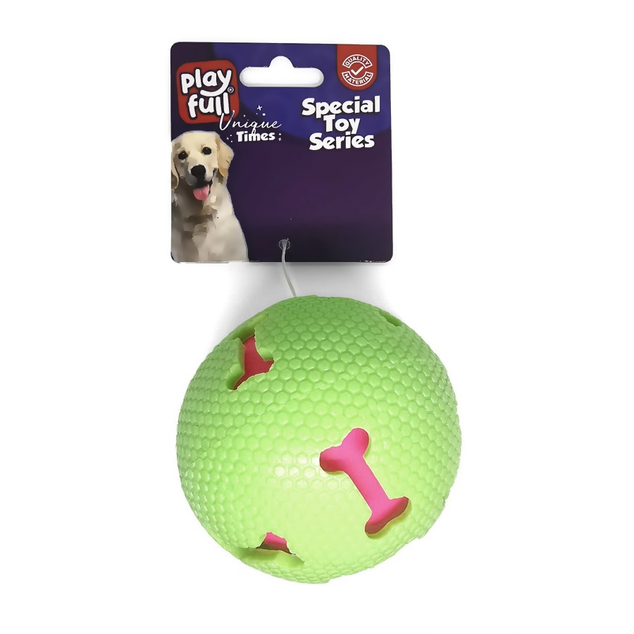 kemik-ysl-jpg.jpg Işıklı Kemik Desenli Plastik Top Köpek Oyuncağı 7,5 Cm Yeşil - Görsel 1