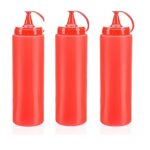 Ketçap Şişesi - 1000ML Dev Boy Kırmızı 3 Adet