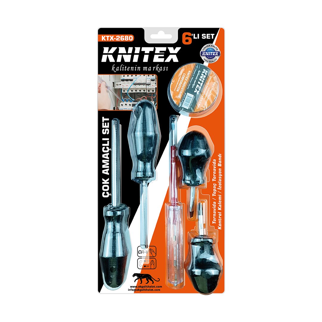 kinetex-ktx-2680-6pcs-torn-24294-1.jpg 6PCS TORNAVİDA - ÇOK AMAÇLI SET TORNAVİDA - TOPAÇ TORNAVİDA - KONTROL KALEM - ELEKTRİK BANT - Görsel 1