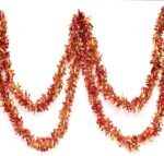 Kırmızı Altın Renk 4 cm Genişlik Garland Çift Renk Sim Süs 180 cm - Görsel 3