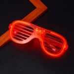 Kırmızı Led Işıklı Parti Gözlüğü - Neon Glow Şerit Gözlük 3 Modlu - Görsel 4