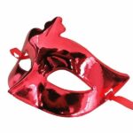 Kırmızı Renk Kostüm Partisi Ekstra Parlak B Maskesi 15x10 cm - Görsel 2