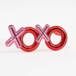 Kırmızı Renk Xoxo Yazılı Parti Gözlüğü 17x7 cm - Görsel 2