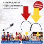 Kişiselleştirilebilir Ok İşaretli Mesaj Tacı (2li Set Sarı-Kırmızı)