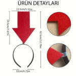 Kişiselleştirilebilir Ok Taç  Üzerine Yazı Yazılabilen Parti Tacı Kırmızı Renk - Görsel 5
