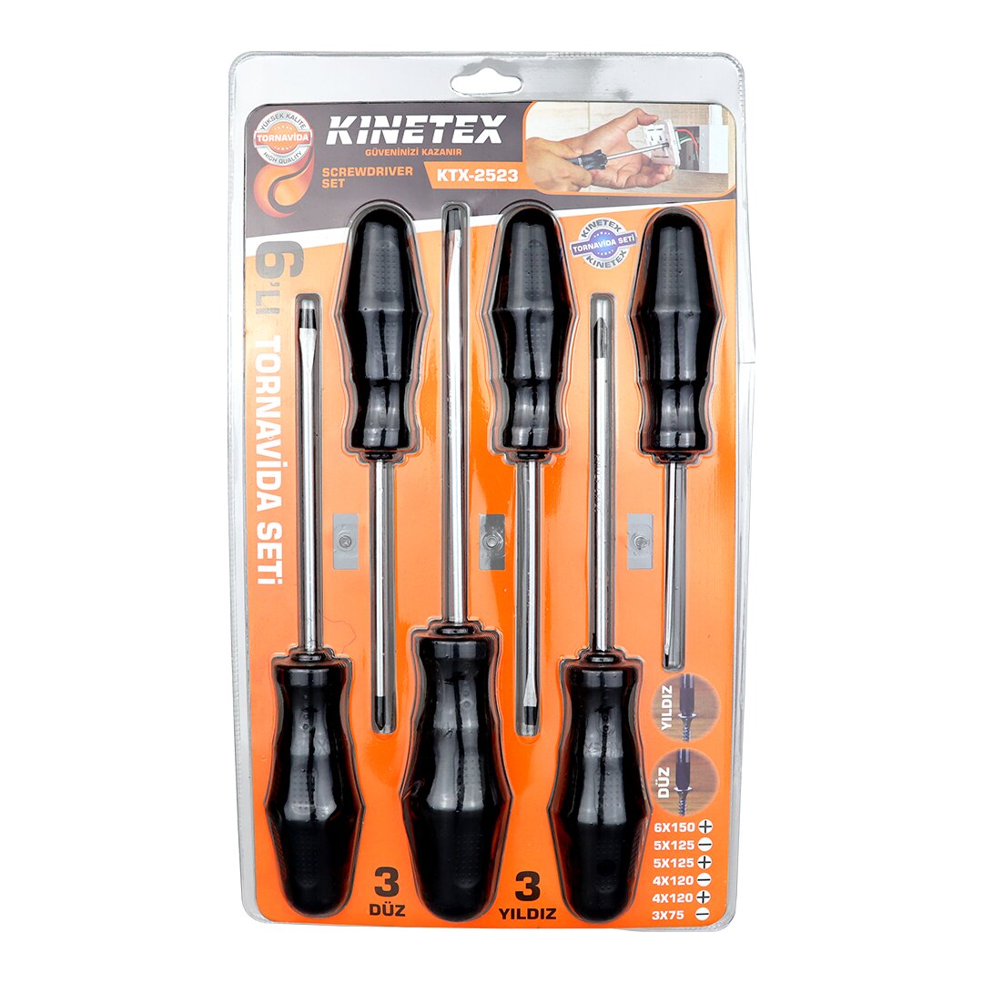 knitex-ktx-2523-6pcs-tornavid-24296-1.jpg 6PCS TORNAVİDA SETİ 6X150 YILDIZ - 5X125 DÜZ-YILDIZ - 4X120 DÜZ-YILDIZ - 3X75 DÜZ - Görsel 1