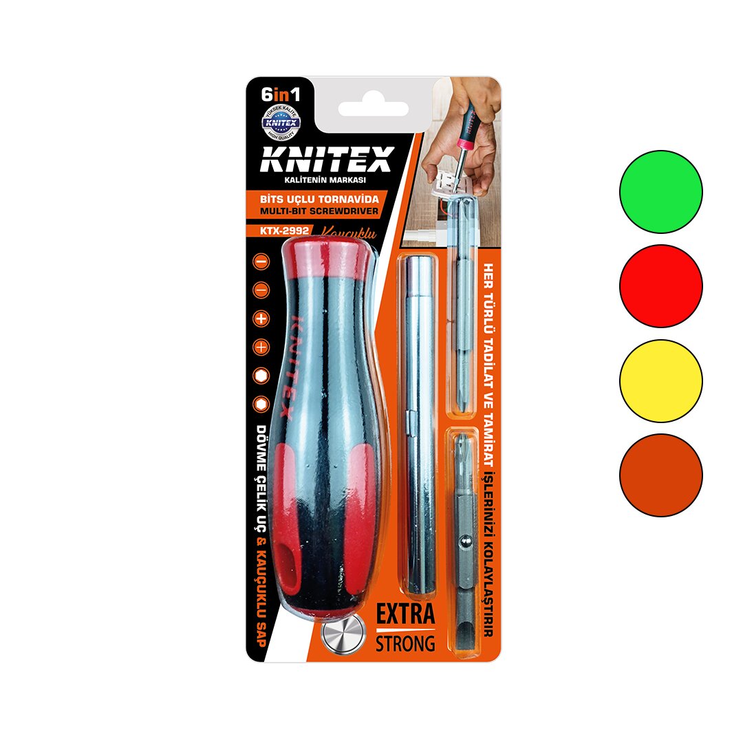 knitex-ktx-2992-6in1-cika-24291-1.jpg 6IN1 - ÇIKAR TAK KAUÇUKLU BİTS UÇLU TORNAVİDA - Görsel 1