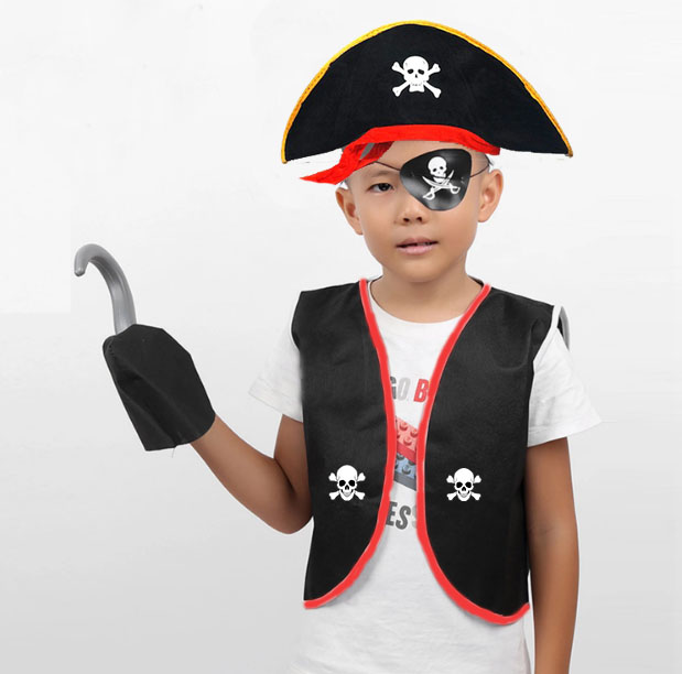 korsan-yelek-sapka-kanca-m-resim-3943.jpg Korsan Yelek + Şapka + Kanca + Maske Çuk Boy 4-6 Yaş - Görsel 1