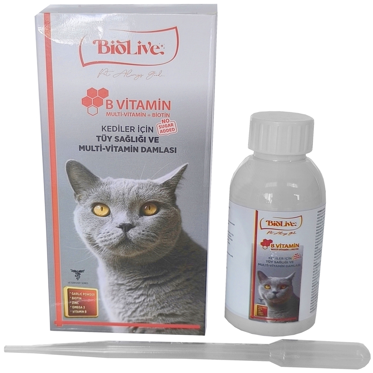 koy-2-jpg.jpg Biolive Kediler İçin B Vitamin+Multivitamin Tüy Sağlığı Likit Vitamin 100ml - Görsel 1