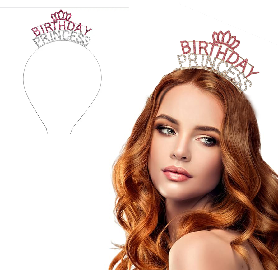 kristal-tasli-pembe-birthday-pri-resim-4379.jpg Kristal Taşlı Pembe Birthday Princess Yazılı Parti Tacı 19x11 cm - Görsel 1