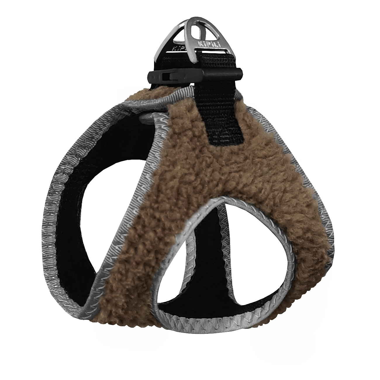 kurk-taba-jpg.jpg Üç Kilitli Kürklü Kedi Köpek Göğüs Tasması 20-24 cm -Small Taba - Görsel 1