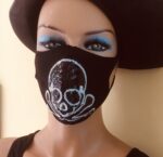 Kuru Kafa Baskılı Süet Dalgıç Kumaş Maske - Görsel 2