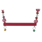 Boncuklu Ve Tünekli Kuş Salıncağı 10 cm-14 cm Bordo - Görsel 6