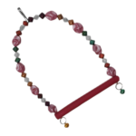 Boncuklu Ve Tünekli Kuş Salıncağı 10 cm-14 cm Bordo - Görsel 5