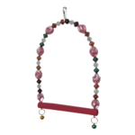 Boncuklu Ve Tünekli Kuş Salıncağı 10 cm-14 cm Bordo - Görsel 3