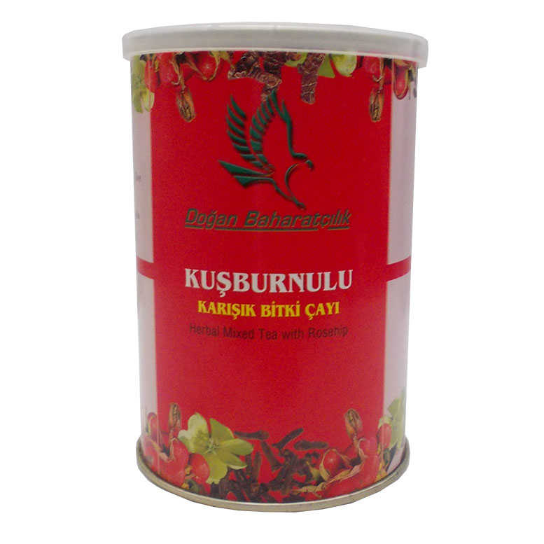 Kuşburnulu Karışık Çay 100Gr Tnk - Doğan Baharat Kuşburnulu Karışık sel Çay 100 Gr Teneke Kutu - Görsel 1