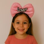 LED Işıklı Love Yazılı Fuşya Fiyonk Taç  Kız Çuk Parti Tacı - Görsel 2