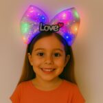 LED Işıklı Love Yazılı Mor Fiyonk Taç  Kız Çuk Parti Tacı