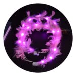 Led Işıklı Rengarenk Yanan 3 Fonksiyonlu Otrişli Parti Tacı Pembe Renk 12x12 cm - Görsel 2