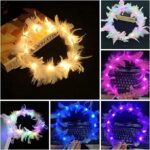 Led Işıklı Rengarenk Yanan 3 Fonksiyonlu Otrişli Parti Tacı Pembe Renk 12x12 cm - Görsel 4