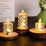 Led Mum Şeffaf Kristal LED Mum Pilli Alevsiz Çay Mumu Düğün Doğum Günü Ortam Işığı Mini - Görsel 4