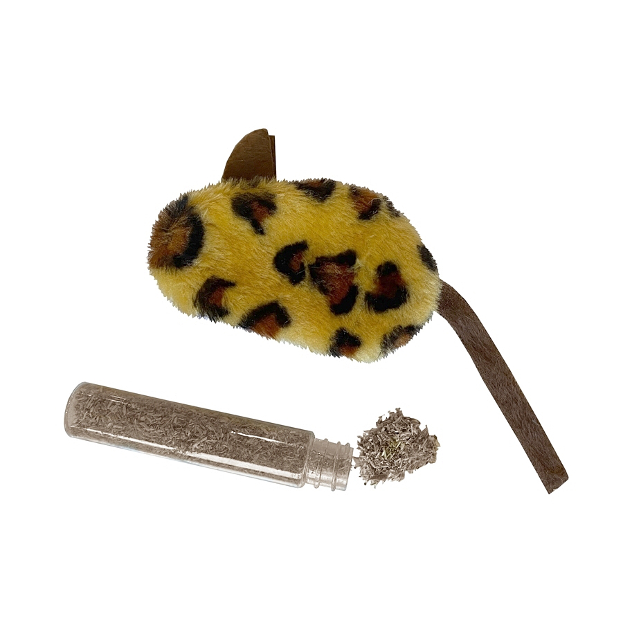 leopar-pelus-jpg.jpg Kedi Oyuncağı Leopar Desenli Peluş Fare 6-10-18 cm - Görsel 1