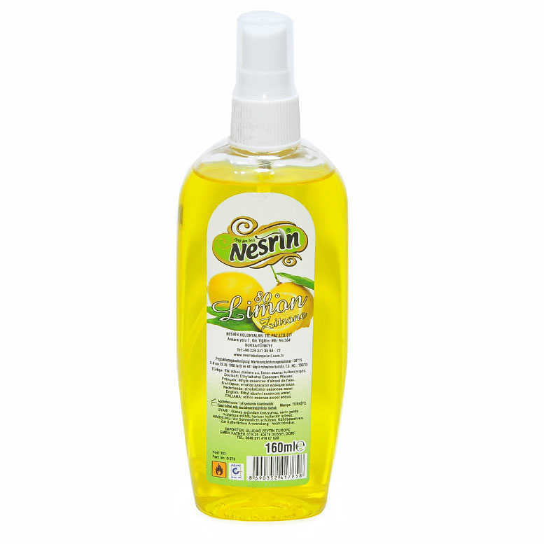 Limon Kolonyası 160ML - Sprey - Nesrin Limon Kolonyası Sprey 80 Derece Pet Şişe 160 ML - Görsel 1
