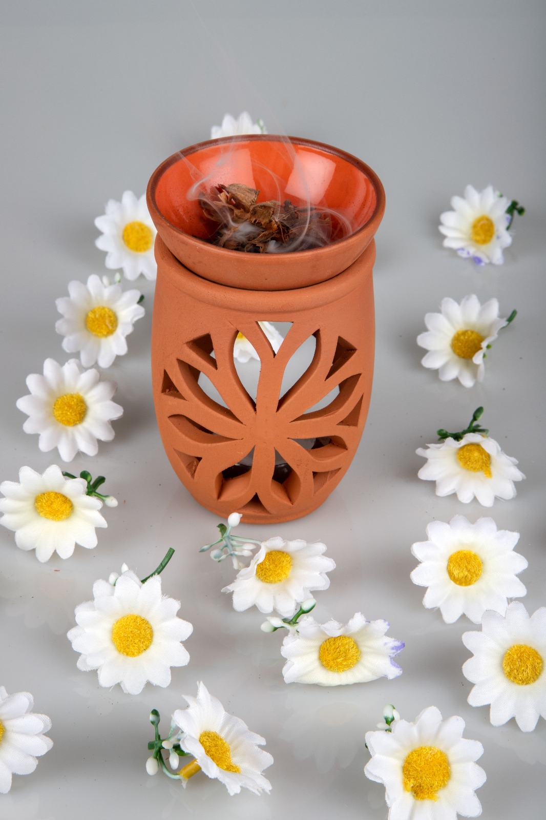 lotus-ci-5626-1.jpg Lotus Çiçeği El Yapımı Çömlek Buhurdanlık Tütsülük - Görsel 1