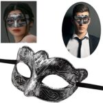 Maskeli B Antik Gri Gümüş Eskitilmiş Maske B Venedik