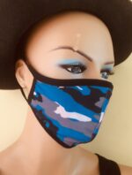 Mavi Kamuflaj Desenli Tasarım Maske