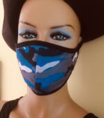Mavi Kamuflaj Desenli Tasarım Maske - Görsel 2