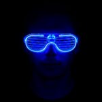 Mavi Led Işıklı Parti Gözlüğü - Neon Glow Şerit Gözlük 3 Modlu - Görsel 2