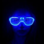 Mavi Led Işıklı Parti Gözlüğü - Neon Glow Şerit Gözlük 3 Modlu - Görsel 3